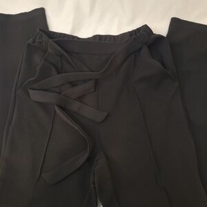 SHEIN Black Wide Leg Wrap Pants